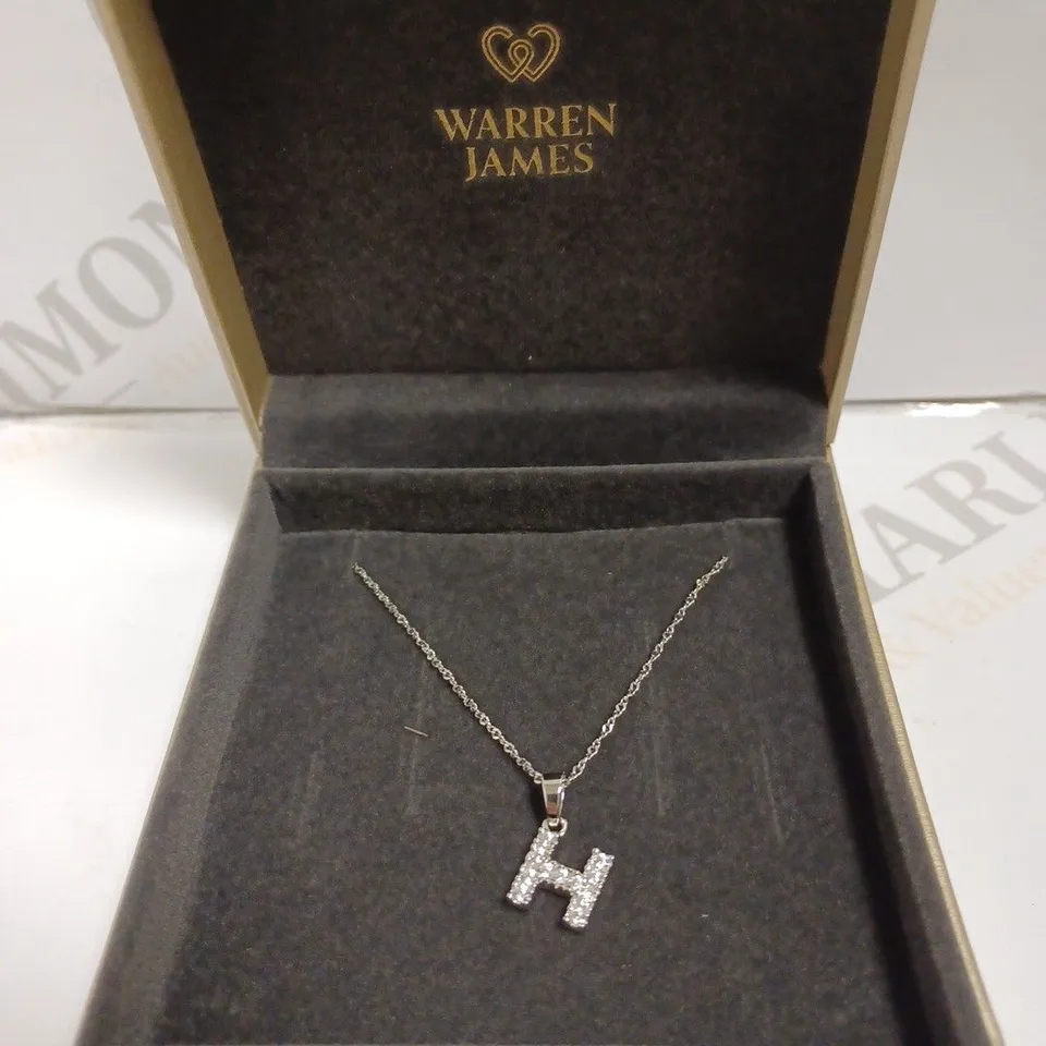 WARREN JAMES SILVER NECKLACE WITH `H` PENDANT