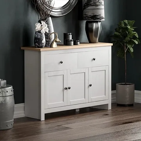 BOXED VIDA DESIGNS ARLINGTON WHITE 2 DRAWER 3 DOOR SIDEBOARD STORAGE CABINET CUPBOARD