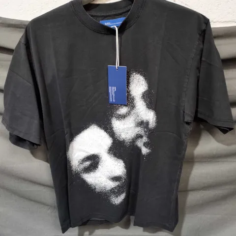 SCRT FADED MEMORY T-SHIRT GARMENT DYED BLACK β SIZE M