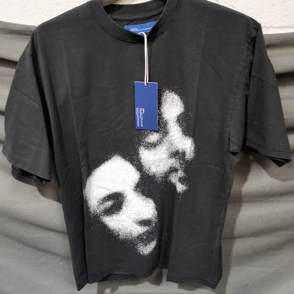 SCRT FADED MEMORY T-SHIRT GARMENT DYED BLACK – SIZE M