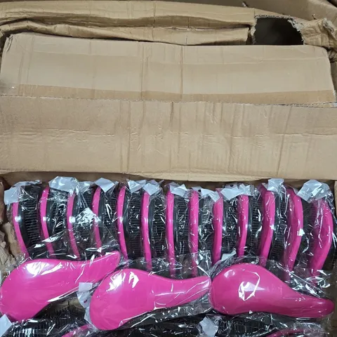 LARGE QUANTITY OF APPROXIMATELY 60 HAIRBRUSHES - PINK