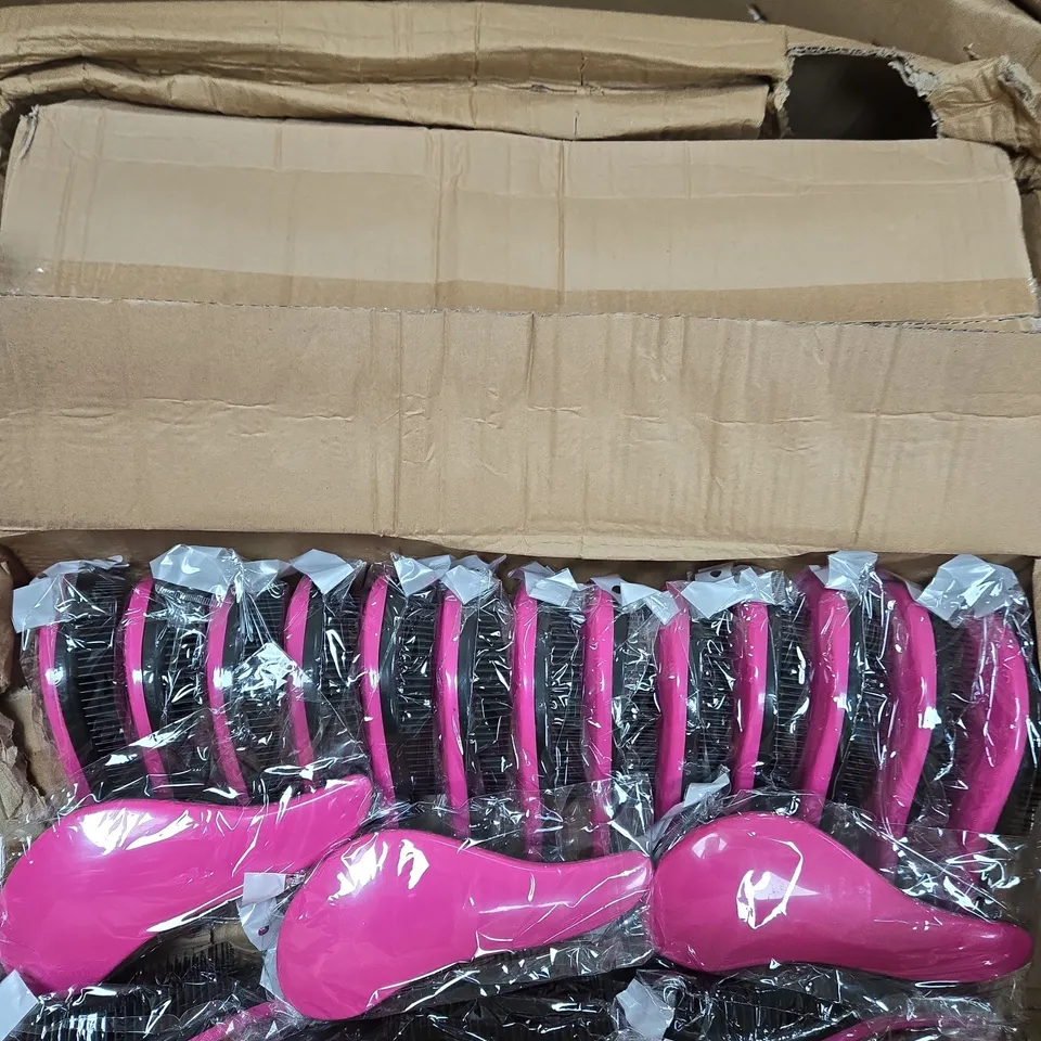 LARGE QUANTITY OF APPROXIMATELY 60 HAIRBRUSHES - PINK