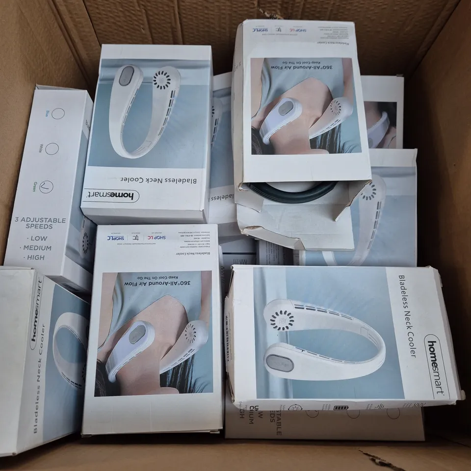 BOX OF 15 ASSORTED BLADELESS NECK COOLERS