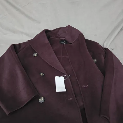 MNG HANDMADE WOOL COAT – DOUBLE-BREASTED, PLUM - XS