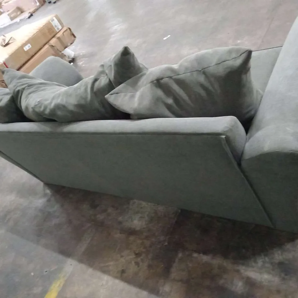 DESIGNER GREY FABRIC THREE SEATER SOFA