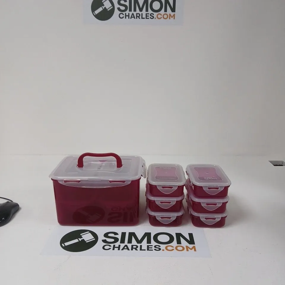 LOCK & LOCK BERRY COLOURED 15PC CONTAINER SET
