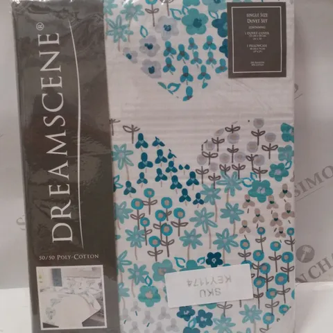 BRAND NEW DREAMSCENE SINGLE 135×198CM DUVET SET - LIZZIE DUCK EGG