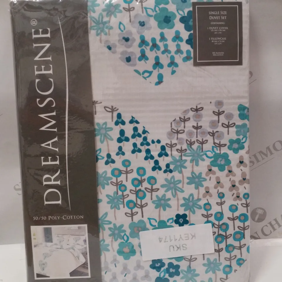 BRAND NEW DREAMSCENE SINGLE 135×198CM DUVET SET - LIZZIE DUCK EGG