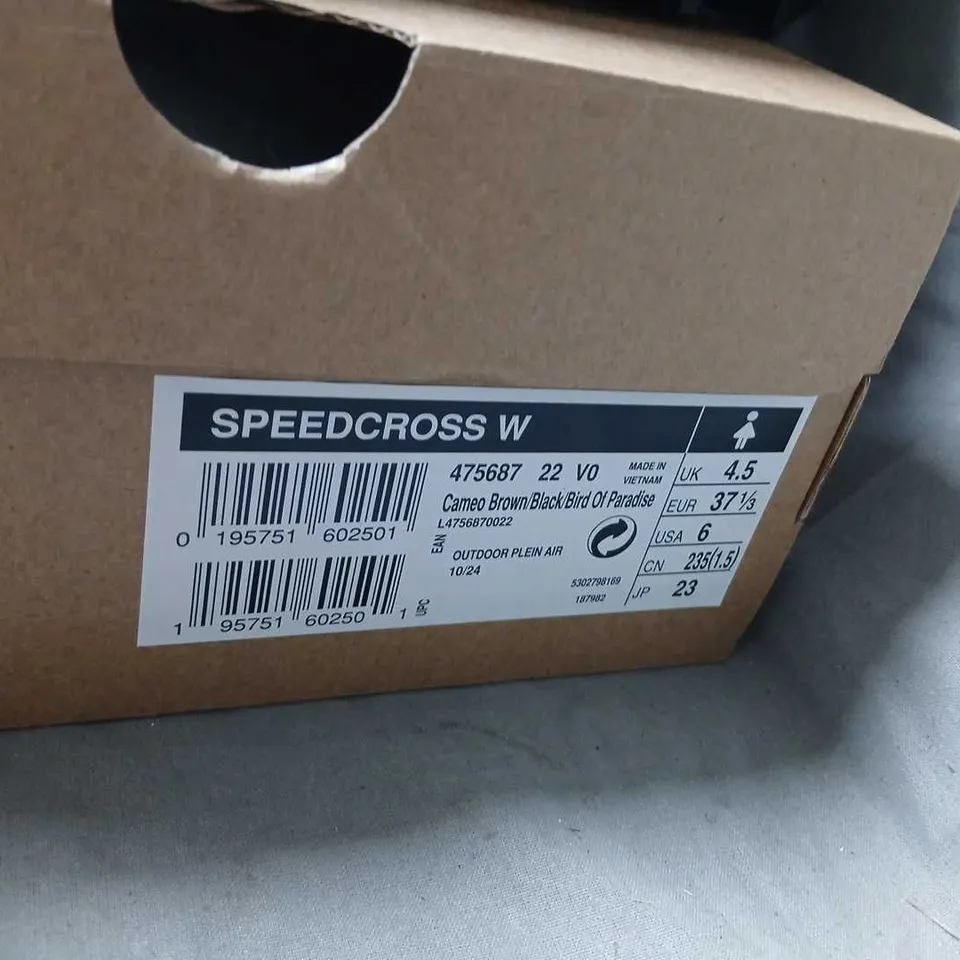 SALOMON SPEEDCROSS W WOMEN'S TRAIL SHOES – PINK/PEACH, UK 4.5, BOXED