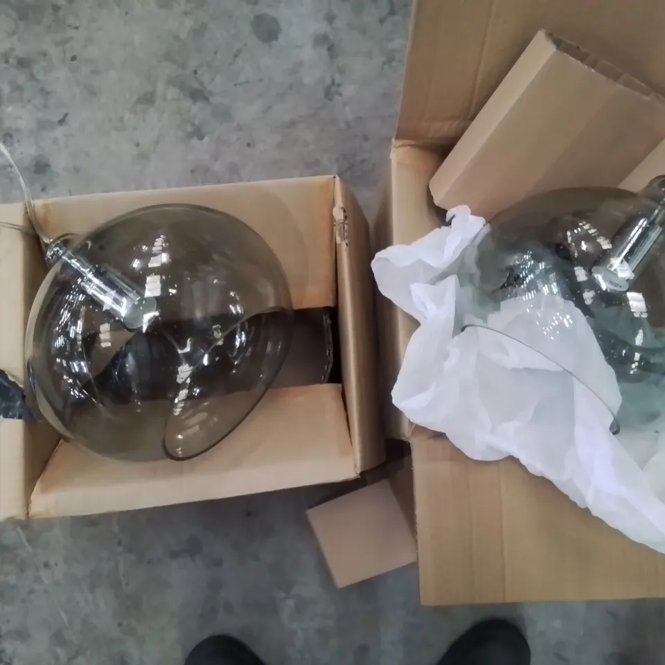 BOXED BRAND NEW LARGE GLASS HANGING STYLISH LIGHTS (2 BOXES)