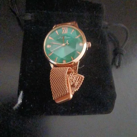 LA BANUS WOMEN'S ROSE GOLD-TONE WRISTWATCH WITH GREEN DIAL