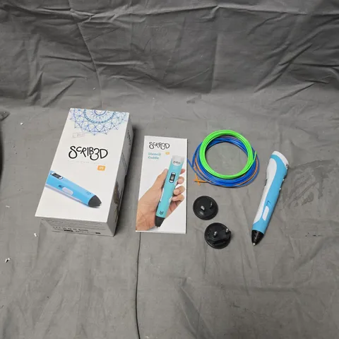 SCRIB3D 3D PRINTING PEN – BLUE WITH FILAMENT SPOOLS (BLUE & GREEN)