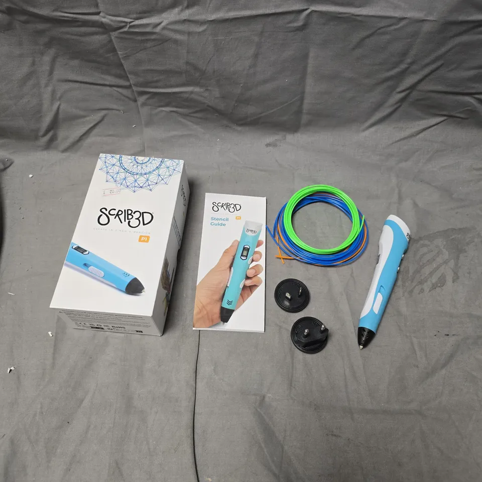 SCRIB3D 3D PRINTING PEN – BLUE WITH FILAMENT SPOOLS (BLUE & GREEN)