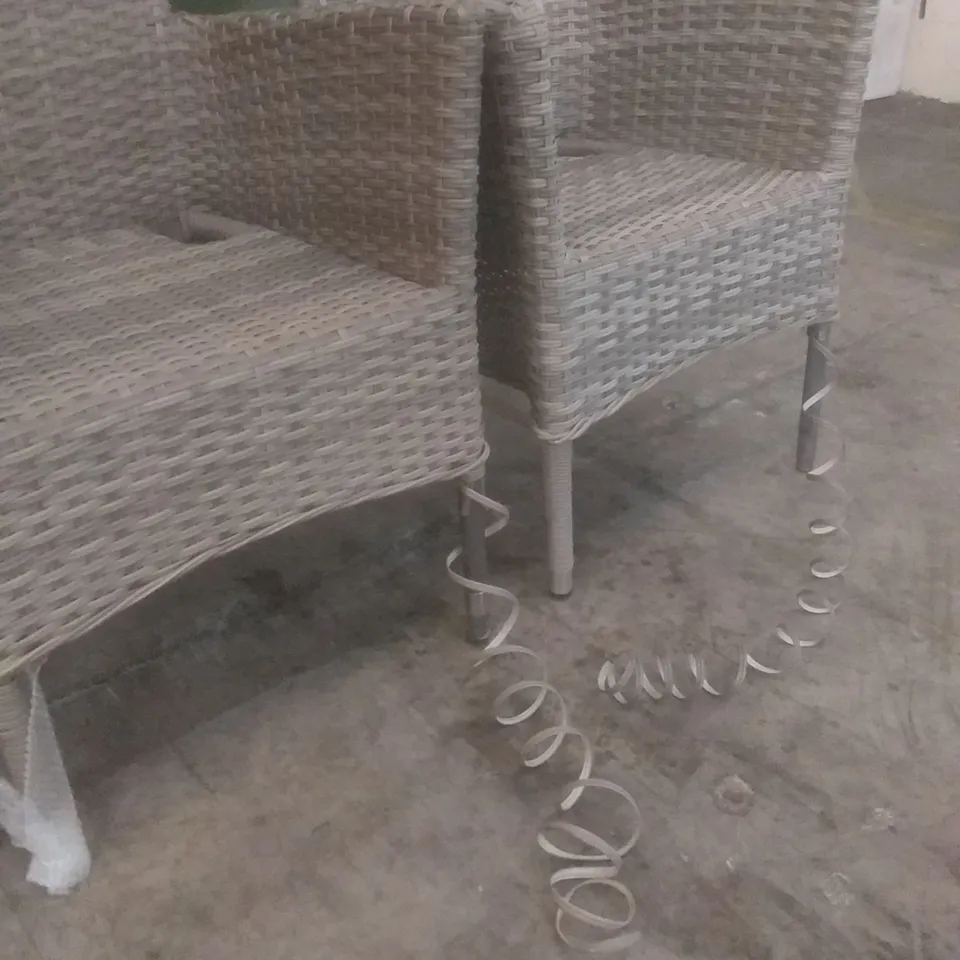 X4 RATTAN EFFECT GARDEN CHAIRS GREY