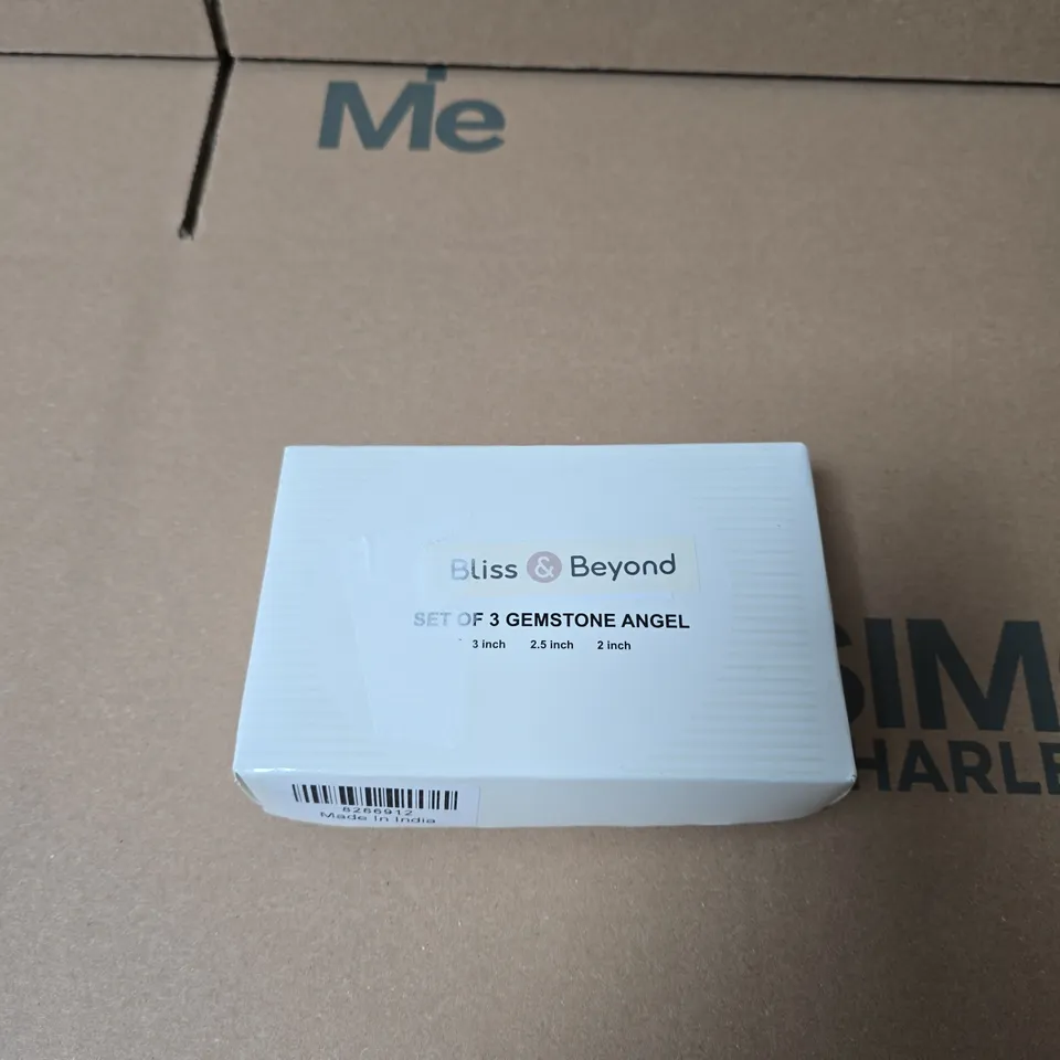 BLISS & BEYOND SET OF 3 GEMSTONE ANGEL FIGURINES (3IN, 2.5IN, 2IN)