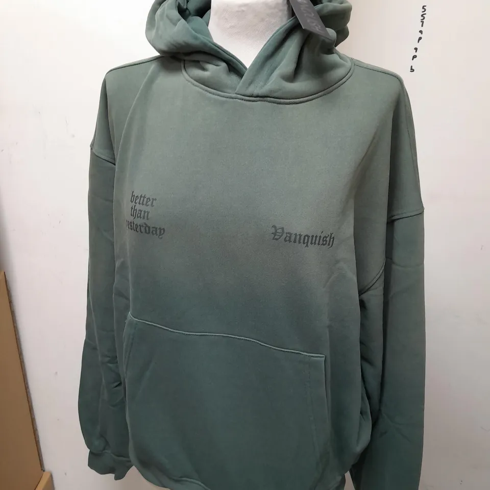 VANQUISH SUN-FADED GREEN HOODIE - SMALL