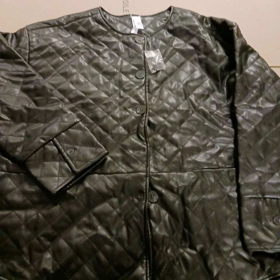 WYNNE COLLECTION LADIES PU JACKET BLACK SIZE XXL