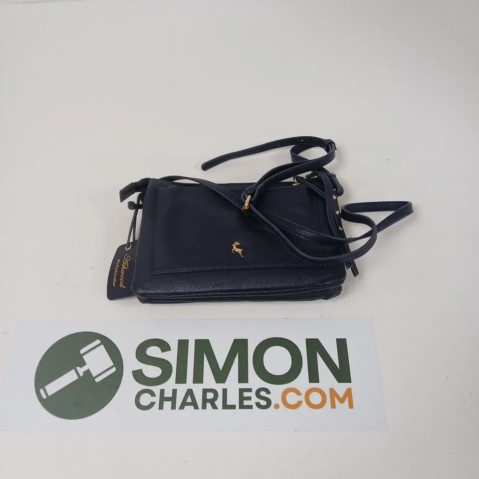 ASHWOOD LEATHER CROSSBODY BAG WITH STUD DETAIL - NAVY