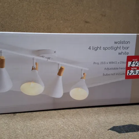 BOXED WOLSTON 4-LIGHT SPOTLIGHT BAR, WHITE