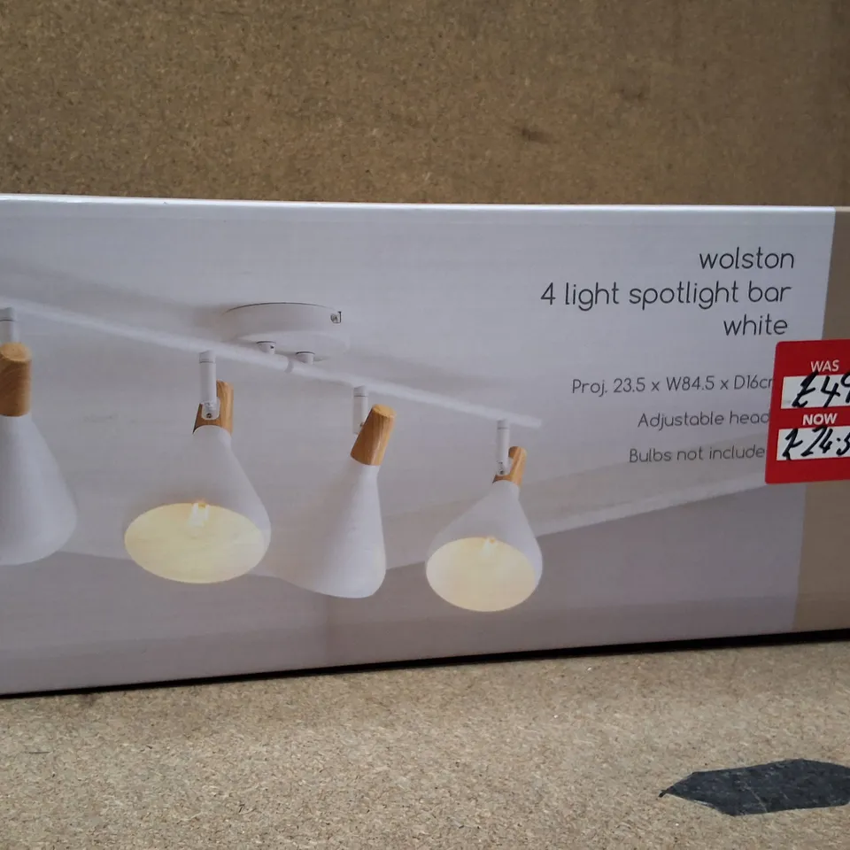 BOXED WOLSTON 4-LIGHT SPOTLIGHT BAR, WHITE