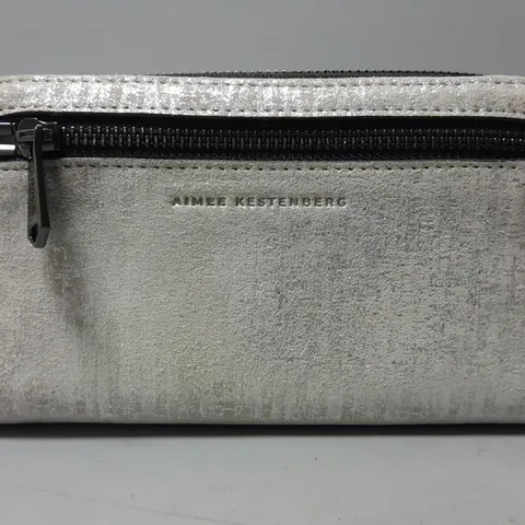 AIMEE KESTENBERG JESSE ZIP PURSE IN METALLIC GREY