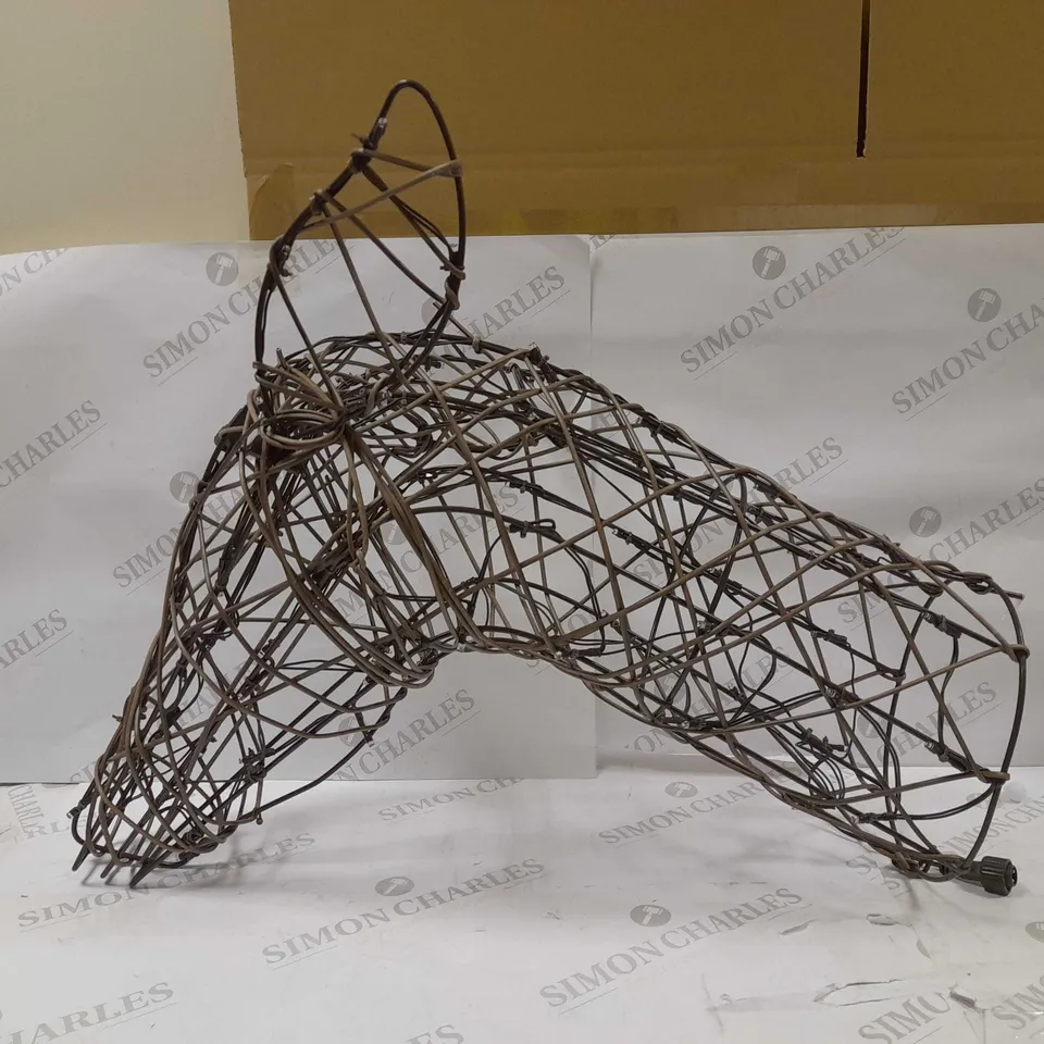 1.9M HEIGHT BROWN WICKER STAG-WARM WHITE LED-COLLECTION ONLY
