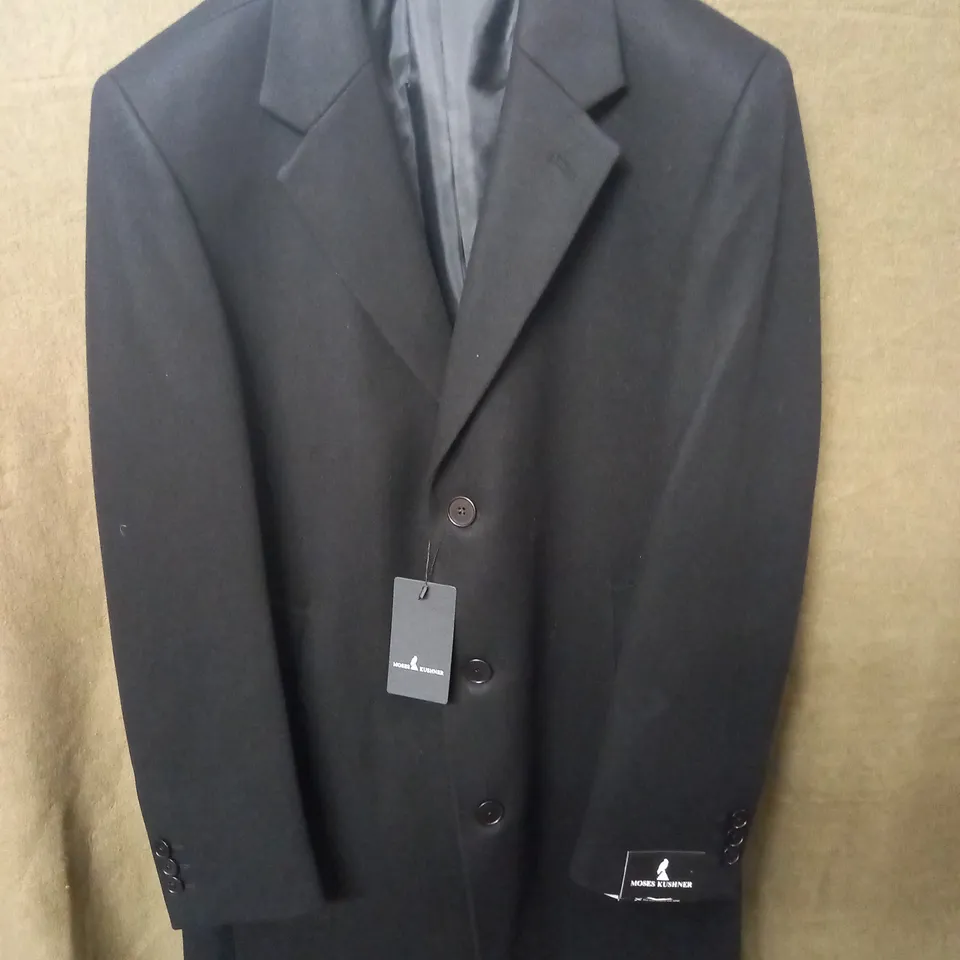 BRAND NEW MOSES KUSHNER 100% WOOL BUTTON FRONT COAT IN BLACK - L