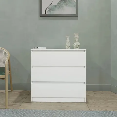 BOXED MALVERN 3 DRAWER CHEST - WHITE (1 BOX)