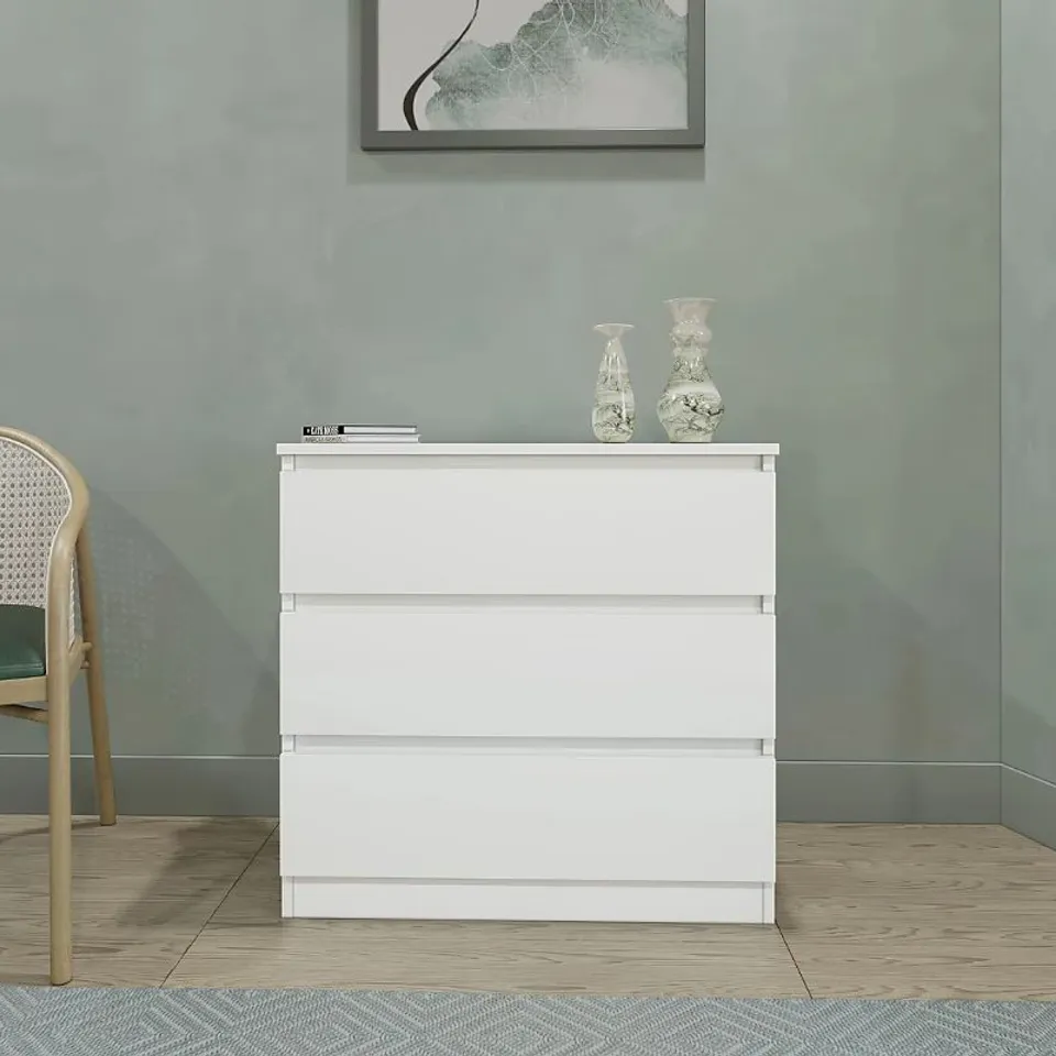 BOXED MALVERN 3 DRAWER CHEST - WHITE (1 BOX)