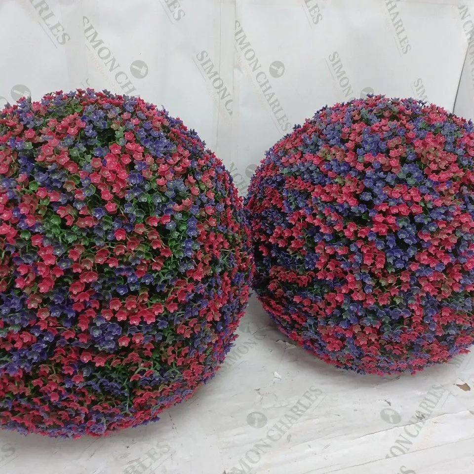 LOT OF 2 DECORATIVE OUTDOOR SPHERICAL BUSHES