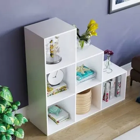 BOXED VIDA DESIGNS DURHAM 6 CUBE STAIRCASE STORAGE UNIT - WHITE (1 BOX)