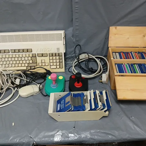 COMMODORE A1200 RETRO GAMING KIT BY AMIGA WITH CONTROLLERS AND LARGE ASSORTMENT OF GAMES - COLLECTION ONLY