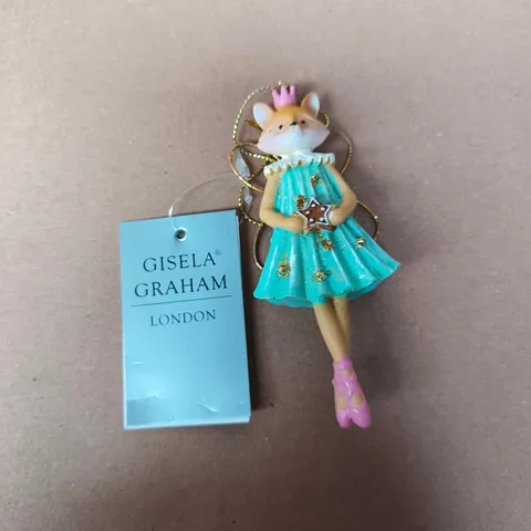 APPROXIMATELY 96 RESIN FOX BALLERINA FAIRY HANGING CHRISTMAS DECORATIONS, TEAL 10CM