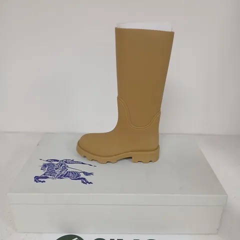 BURBERRY RUBBER KNEE-HIGH BOOTS – TAN, UK 5 (EU 38)