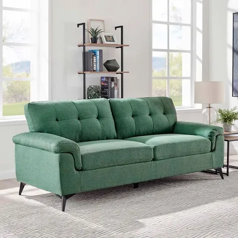 BOXED HAYTER 212cm PILLOW TOP ARM SOFA  - EMERALD GREEN (1 BOX)