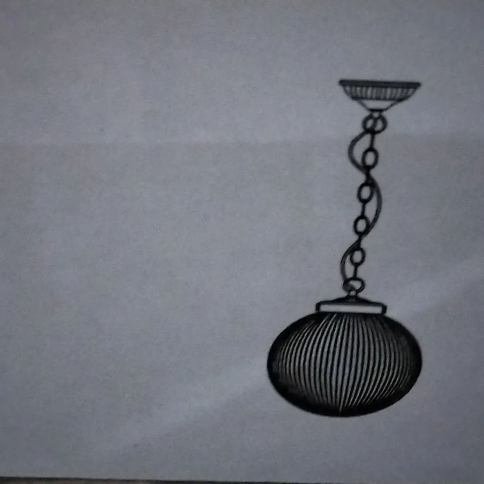 BOXED 1-LIGHT GLOBE PENDENT