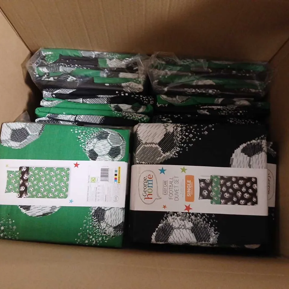 LOT OF 24 AS NEW SINGLE FOOTBALL DUVET SETS