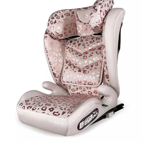 BOXED MY BABIIE ISIZE BLUSH LEOPARD CAR SEAT (100-150CM)