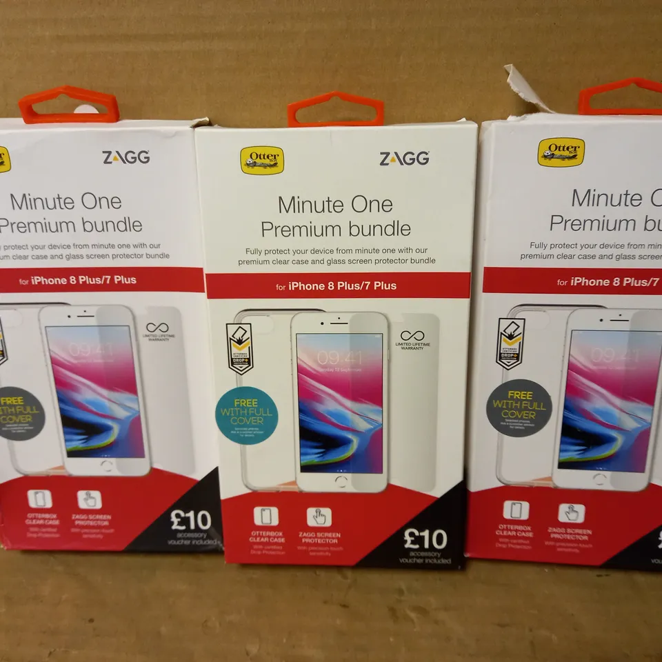 LOT OF 3 MINUTE ONE PREMIUM BUNDLES FOR IPHONE 8 PLUS / 7 PLUS