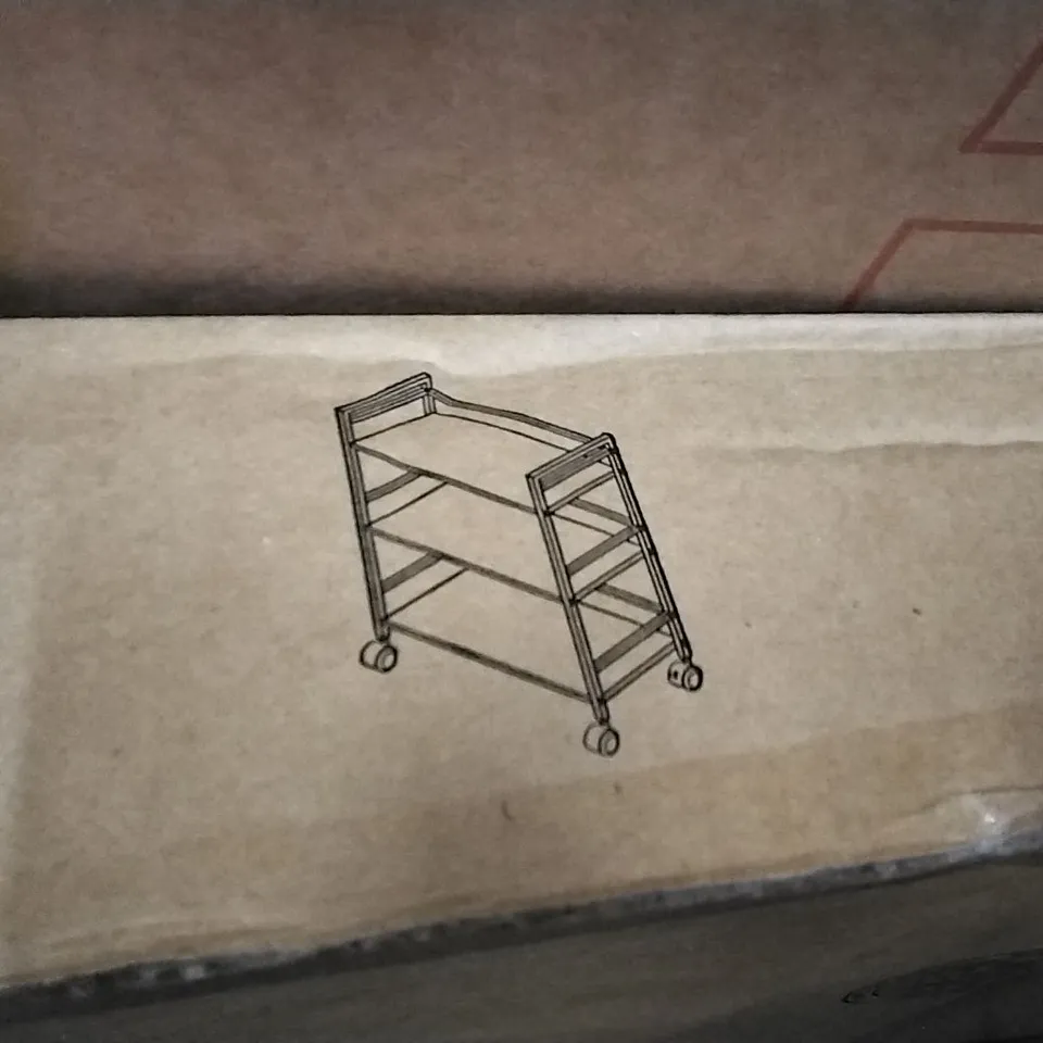 BOXED CACHE SERVING CART YELLOW