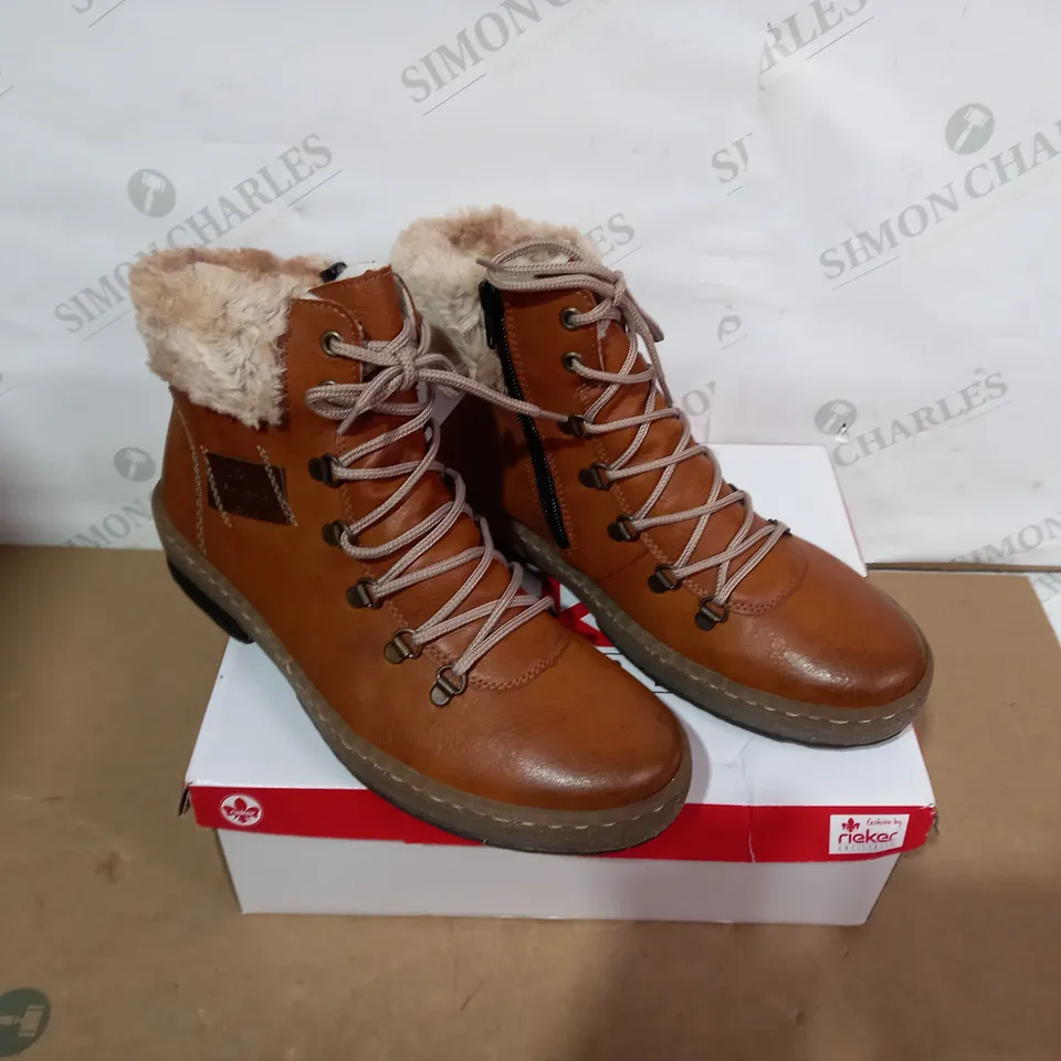 BOXED PAIR OF RIEKER BOOTS - SIZE 42
