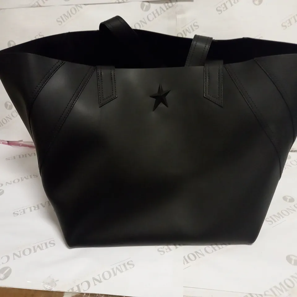 MUGLER AT H&M LEATHER EFFECT BLACK BAG - LARGE