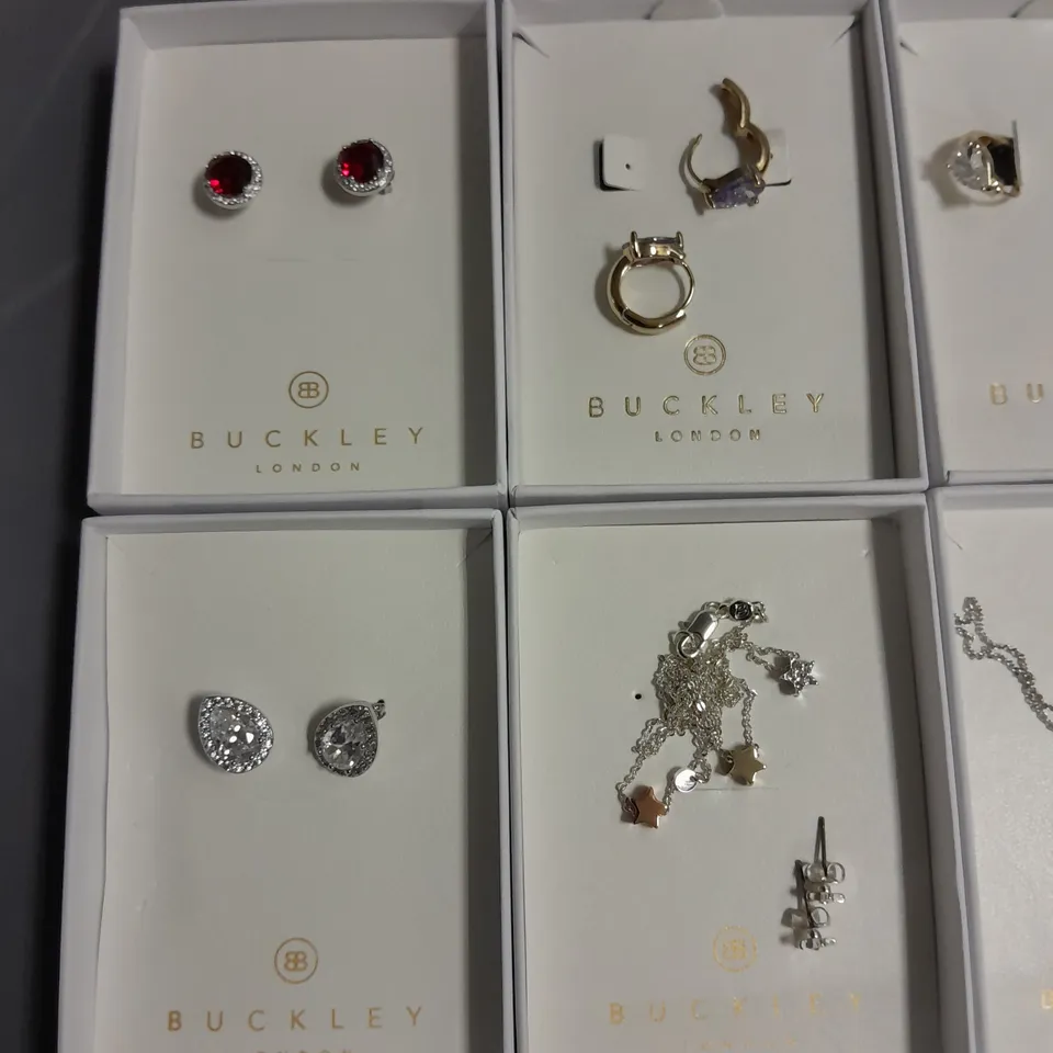 LOT OF 8 ASSORTED BOXED BUCKLEY LONDON JEWELLERY ITEMS