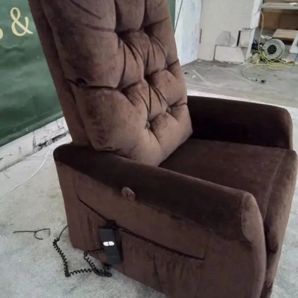 BOXED JOYNSON HOLLAND LIFT & RISE CHAIR - VISCOSITY CHOCOATE FABRIC