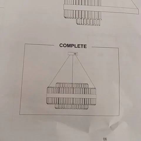 BOXED CHANDELIER LIGHT PENDANT - GOLD/GLASS (1 BOX) 