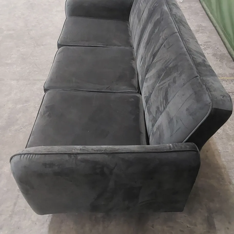 DESIGNER 3 SEATER VELVET UPHOLSTERED SOFA