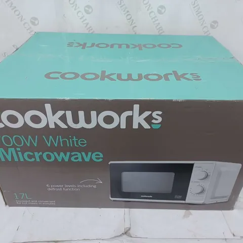 BOXED CLOCKWORKS 700W MICROWAVE IN WHITE