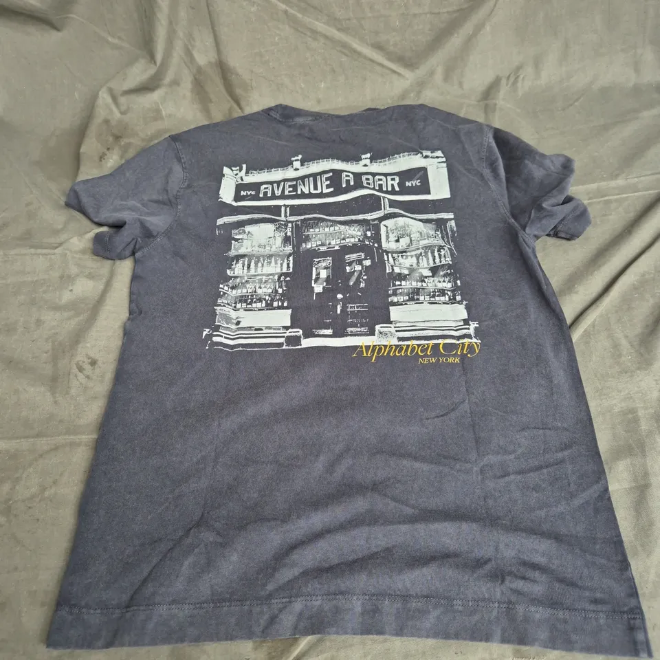 ABERCROMBIE & FITCH CLASSIC POLISHED TEE IN WASHED BLACK SIZE XS