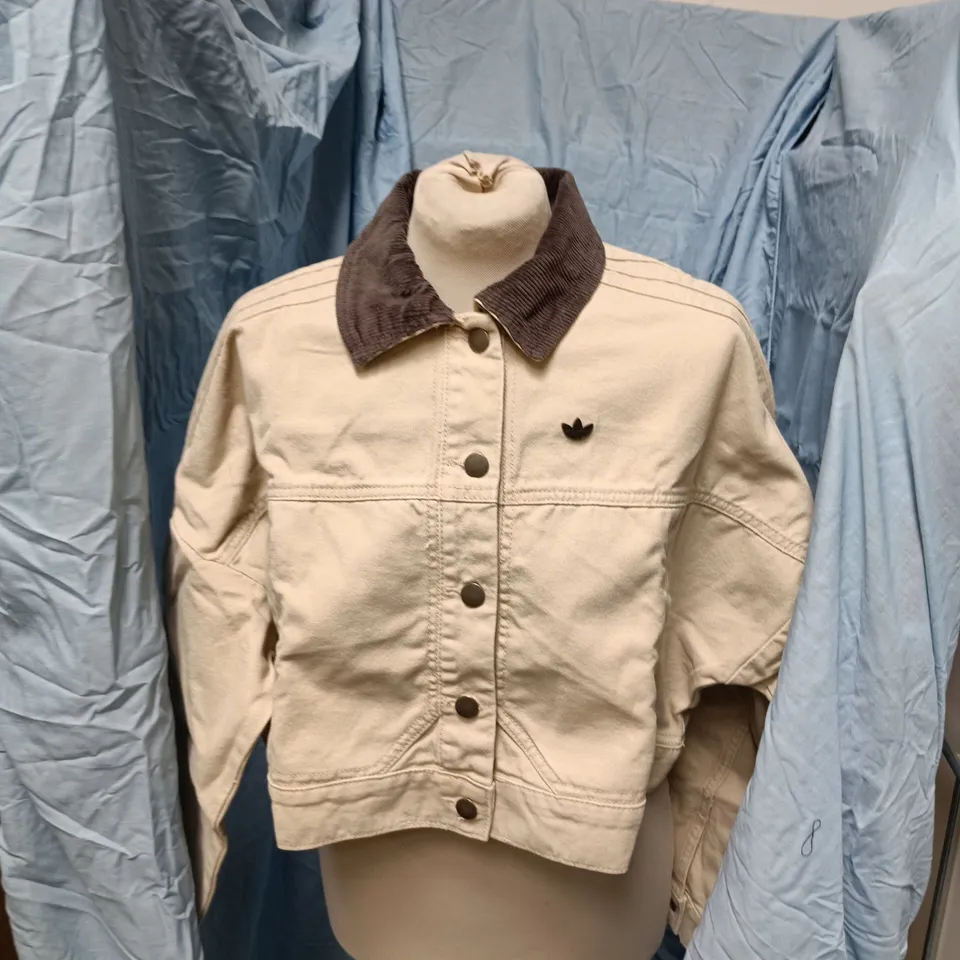 ADIDAS BEIGE JACKET WITH CORDUROY COLLAR – 2XS 