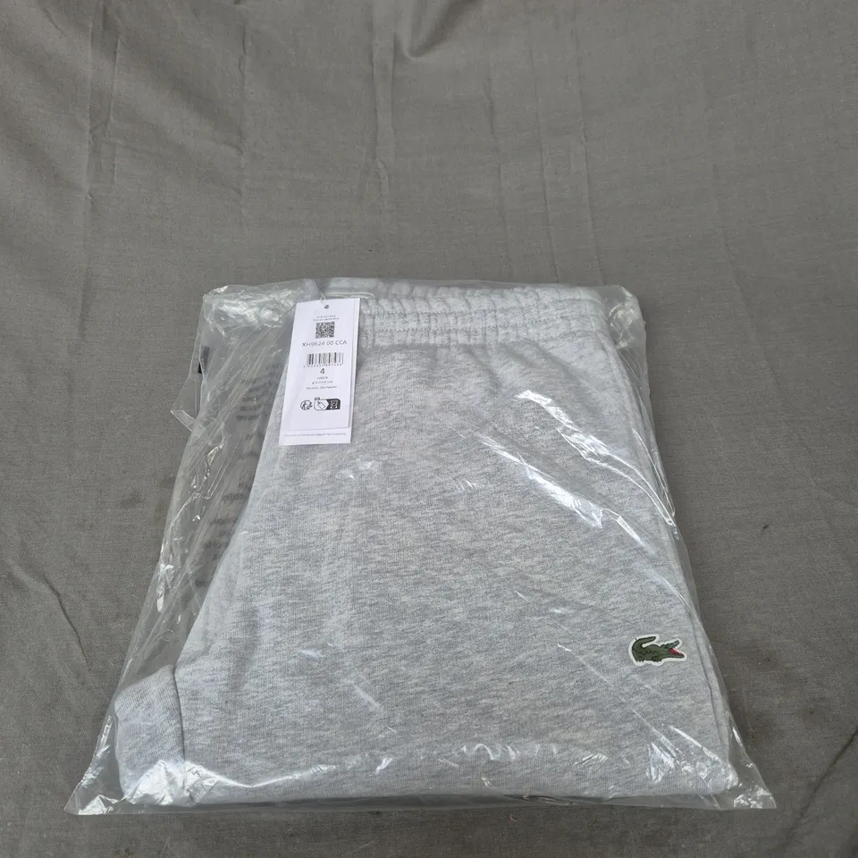 BAGGED LACOSTE GREY TRACKSUIT BOTTOMS - SIZE 4 